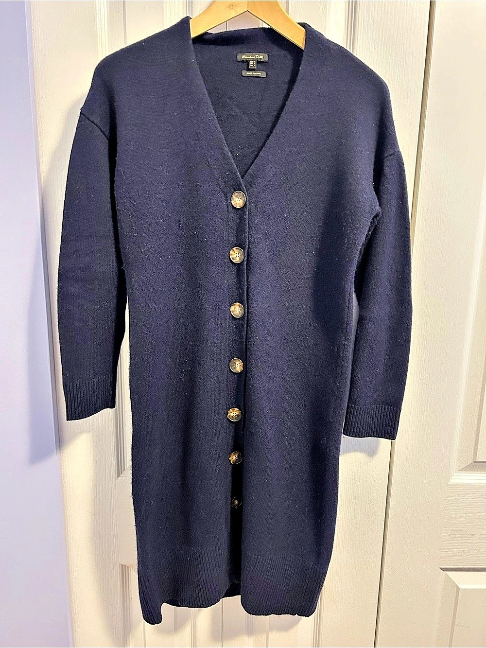 Massimo Dutti Long Cardigan in Blue Size Medium